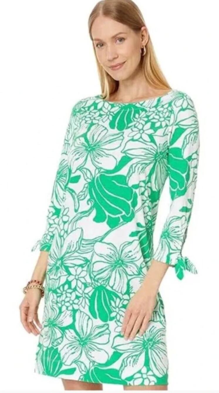 NEW Lilly Pulitzer Lidia 3/4 Sleeve Boatneck Dress XL Spearmint Kiss My Tuli